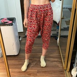 Fun printed harem capris